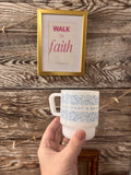 All That’s Broken He Will Mend Milk Glass Mug