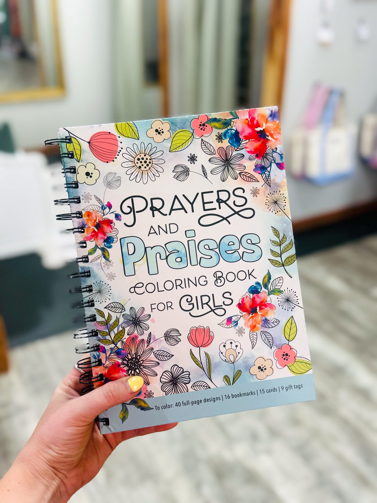 Prayers & Praises spiral coloring book for Girls