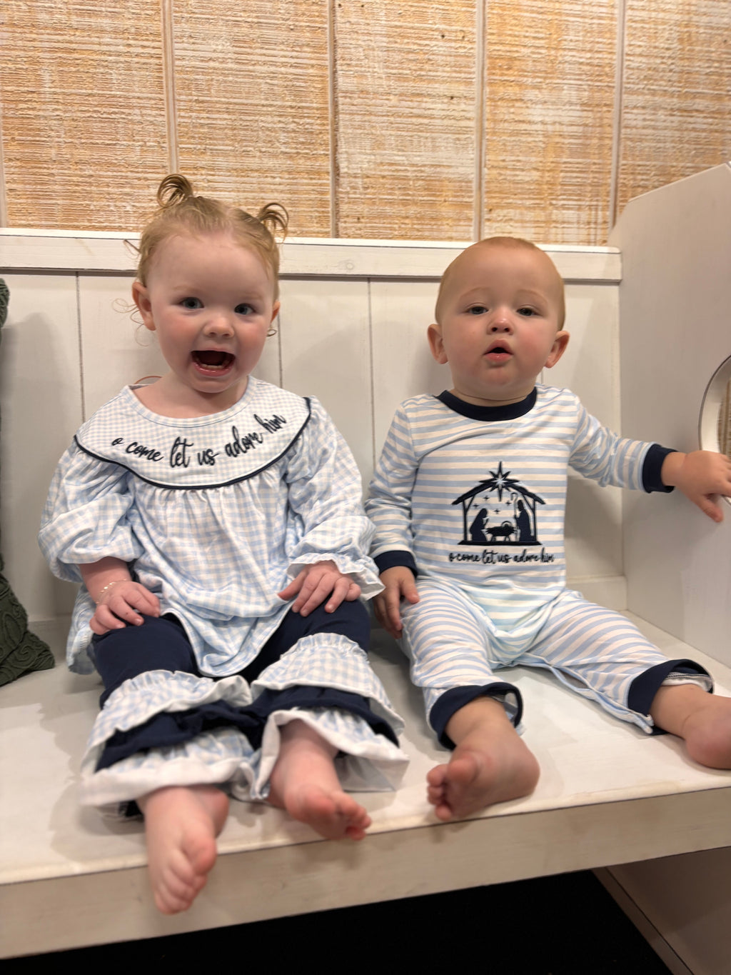 Navy Nativity Boy Romper