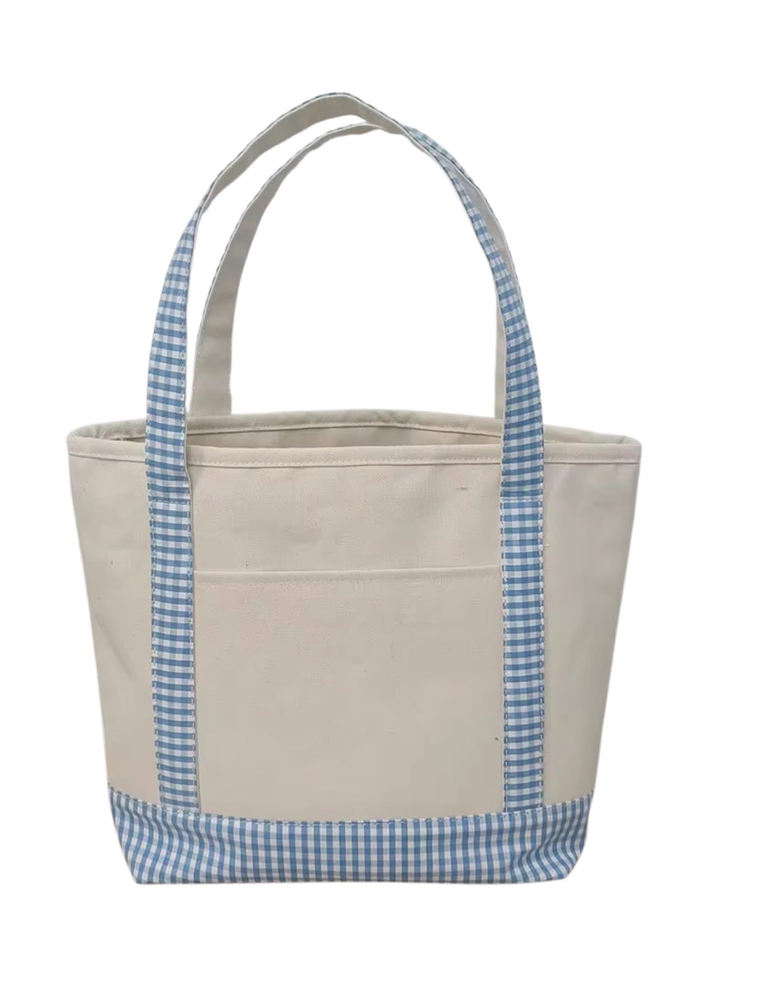 Gingham canvas bag