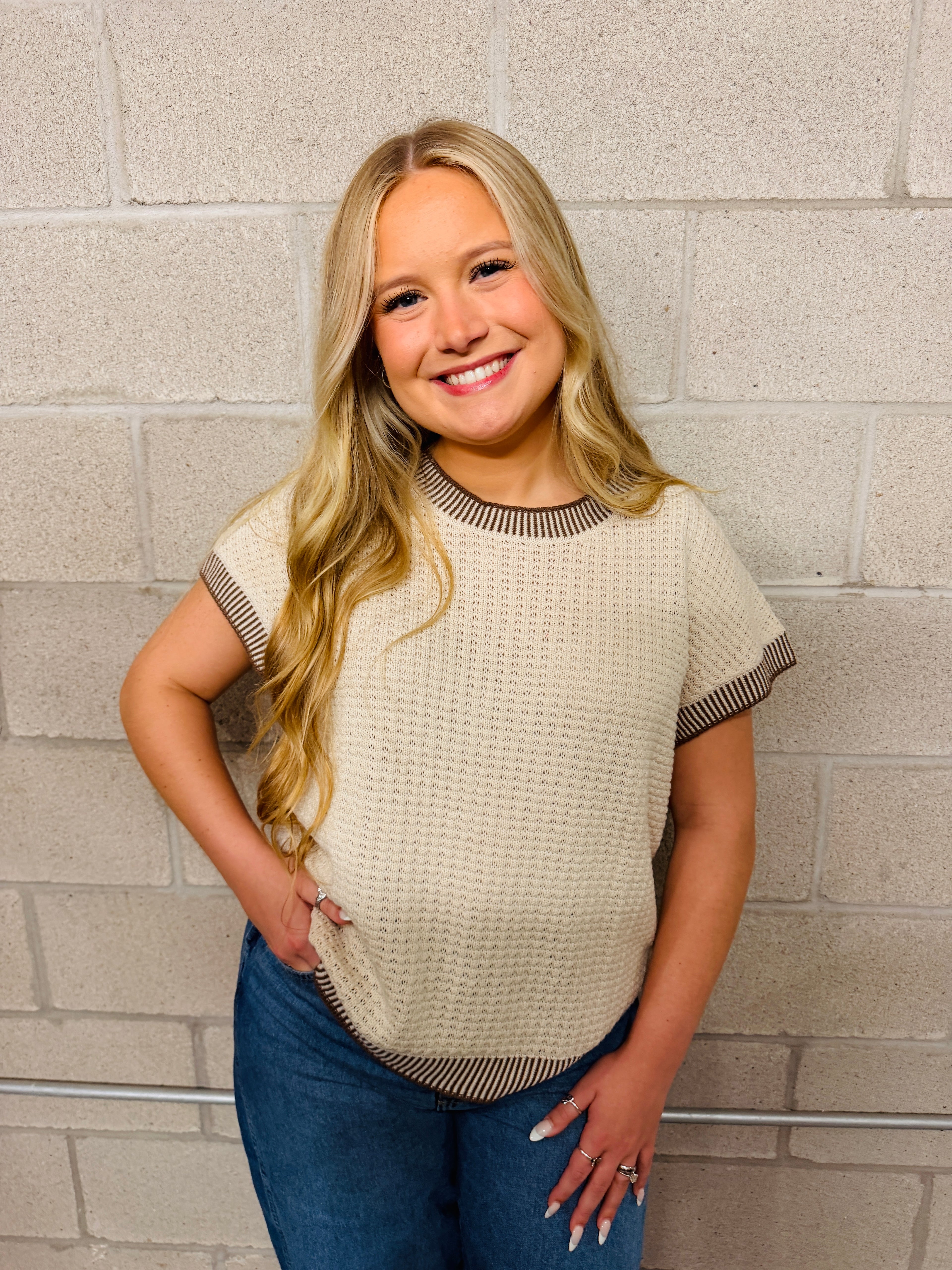 Cream sweater top