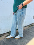 Light Washed Cuff Jeans