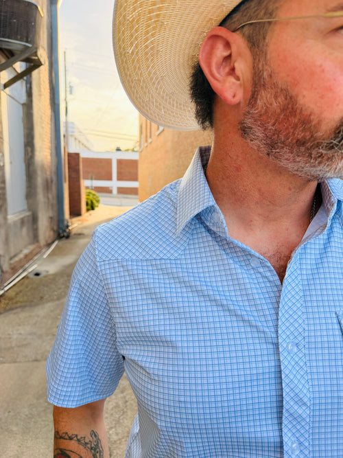 Blue/Teal Button Down