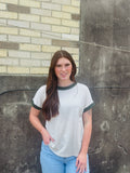 Olive & White Stripe Top