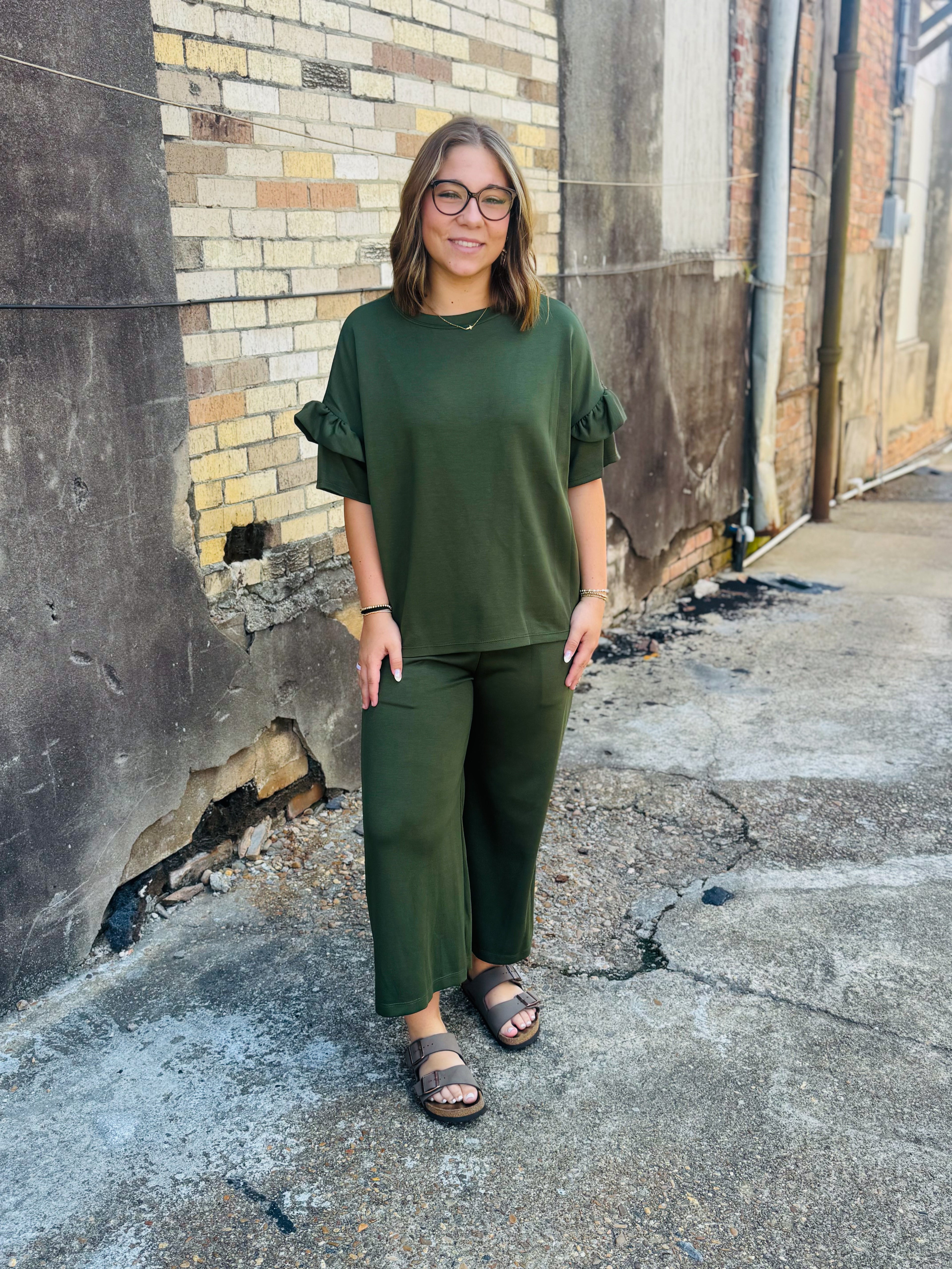 Olive Green Pants Set