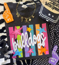 Bulldogs colorful stripe tee