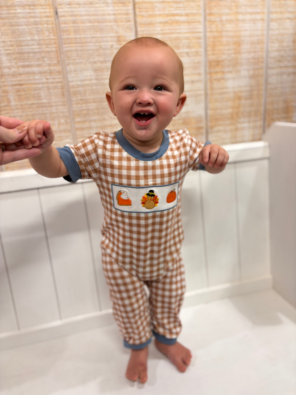 Brown Turkey Pumpkin Romper
