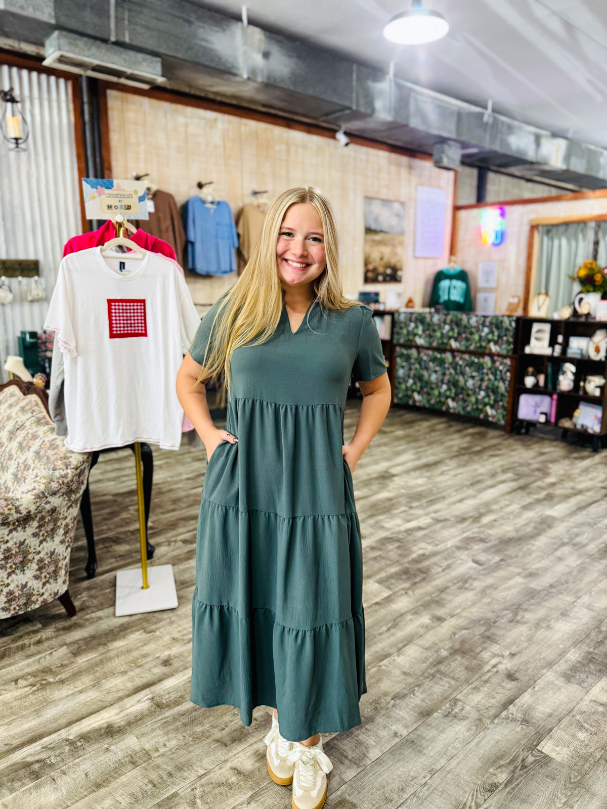Dusty Teal Maxi Dress