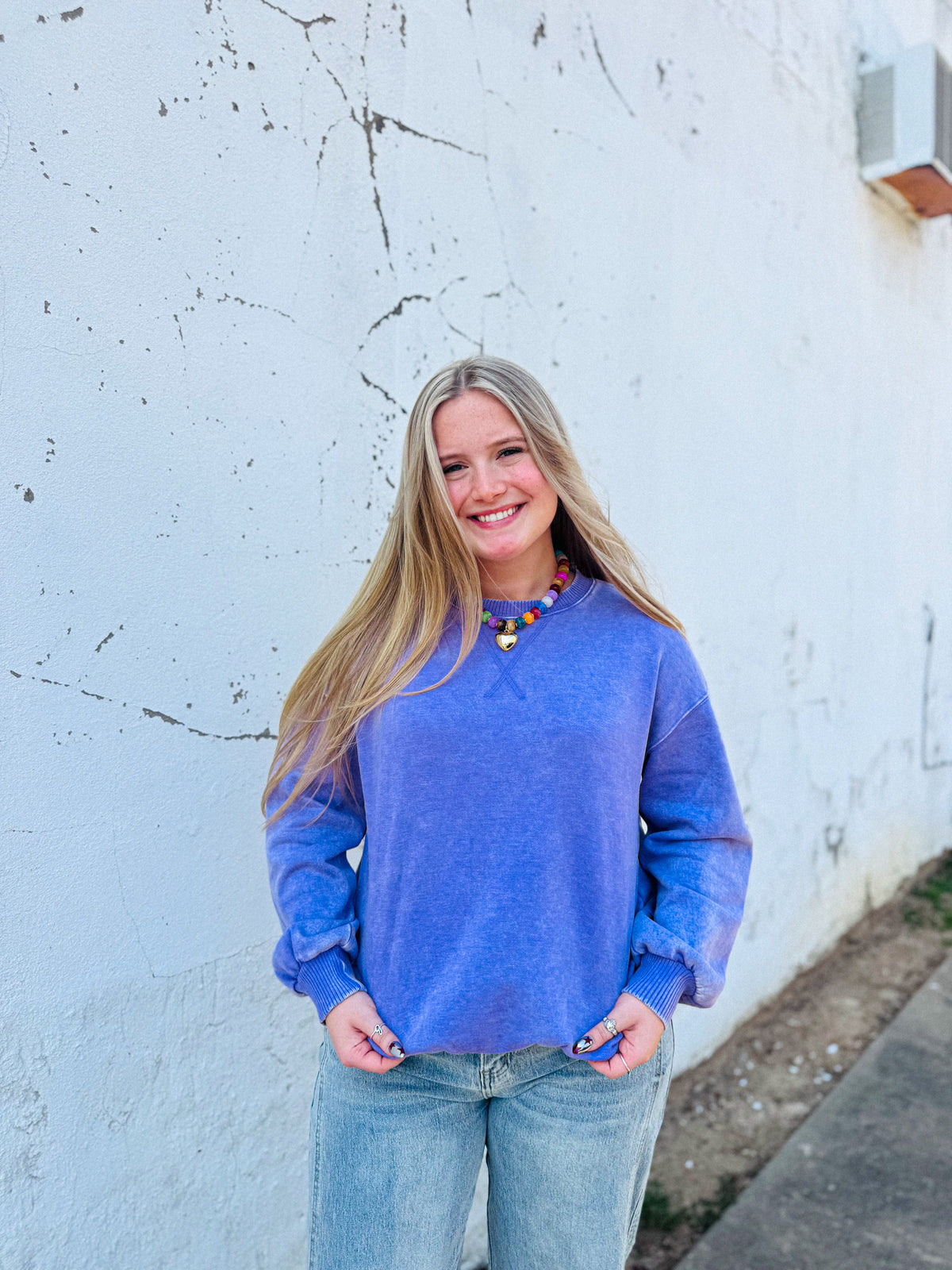 Lavender Acid Wash Sweatshirt