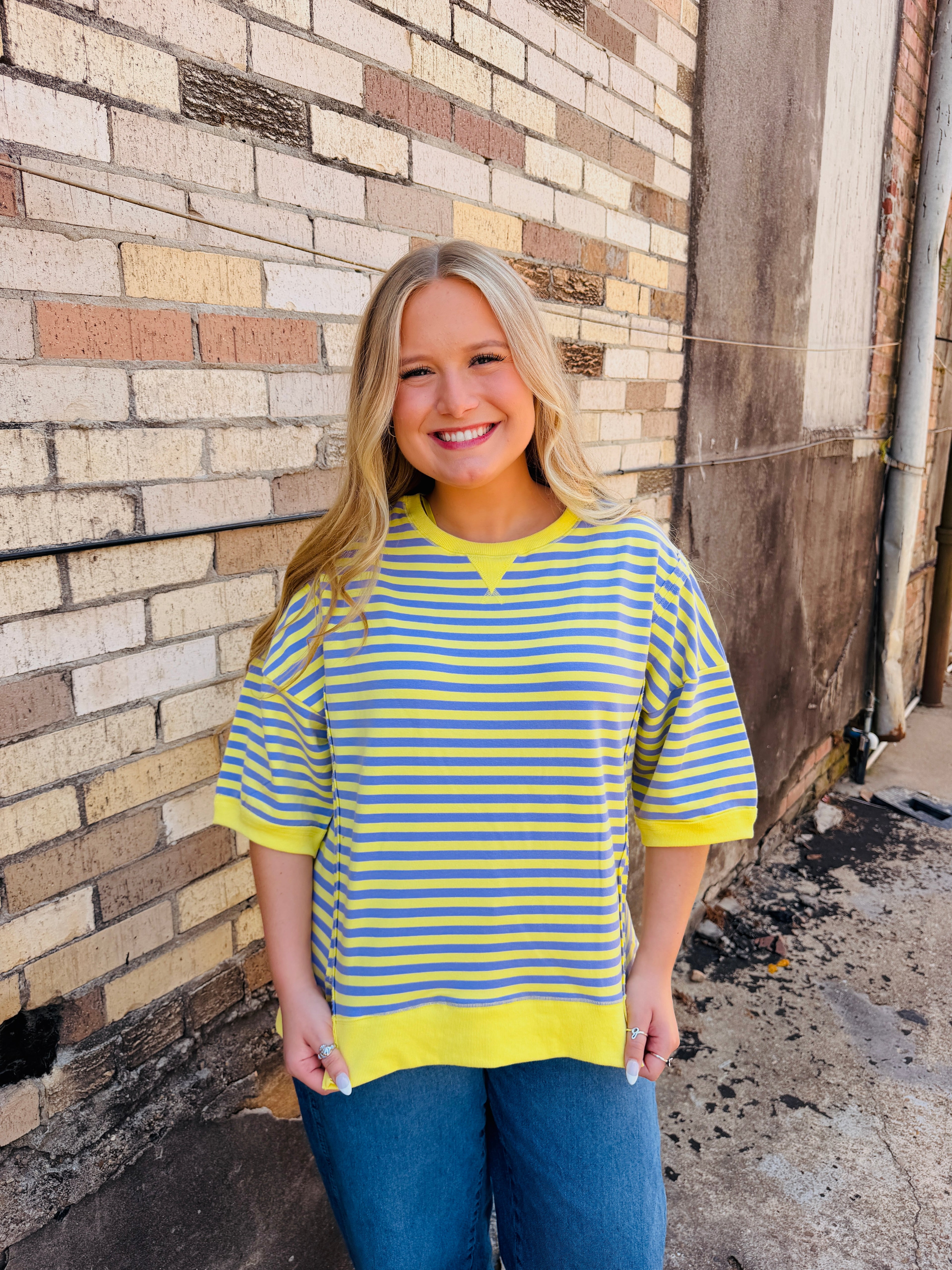 Purple & Yellow stripe top