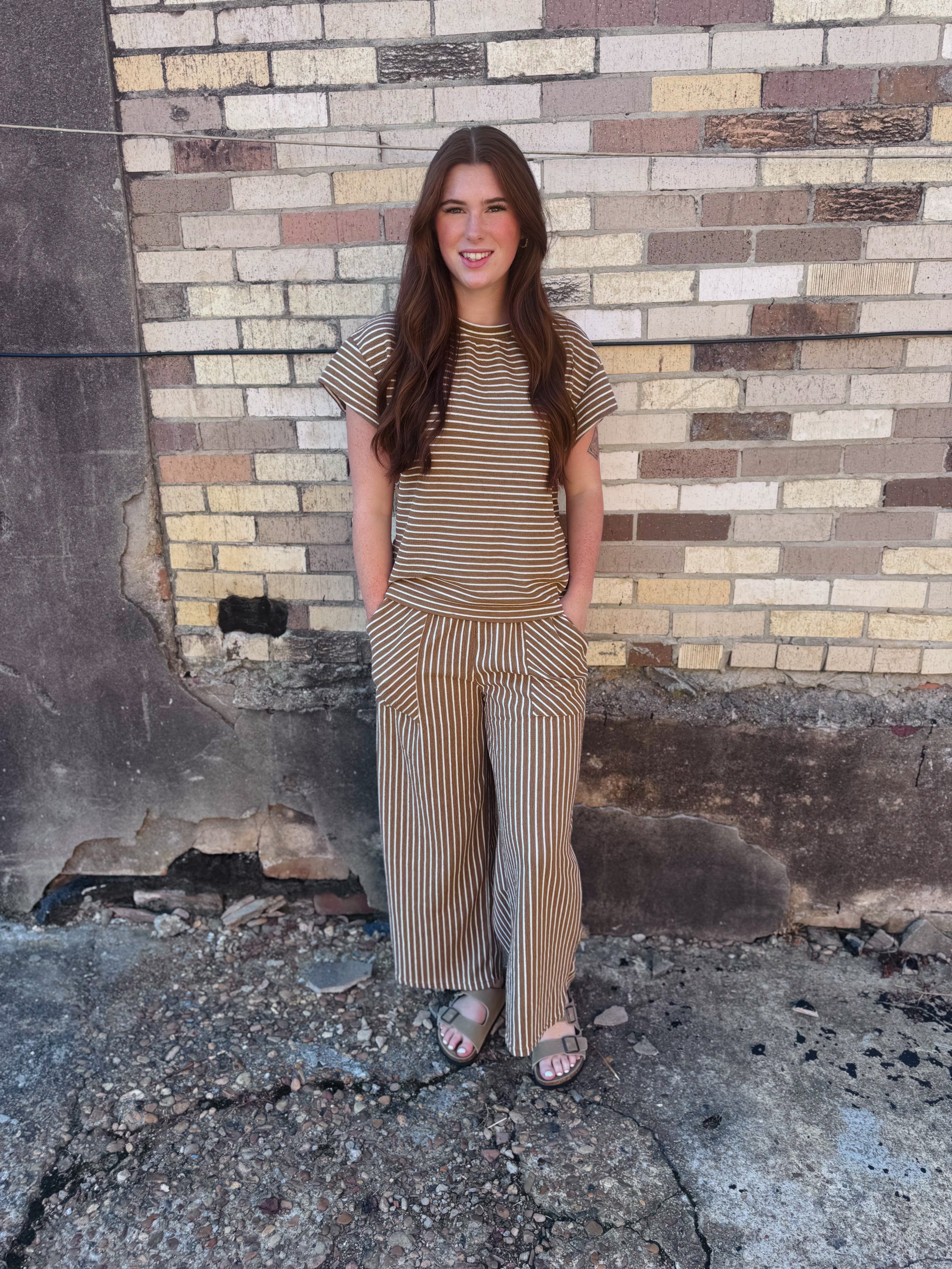 Khaki Stripe Set