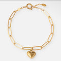 Heart Paperclip Chain Bracelet
