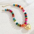 Chunky bead heart necklace
