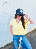 Yellow Waffle Texture Cardigan