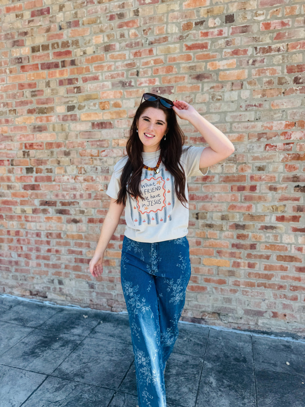Vintage Floral Vine Wide Leg Jeans