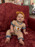 Brown Turkey Pumpkin Ruffle Romper
