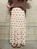 White Floral Maxi Skirt