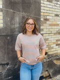 Taupe Stripe Top