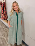 Hunter Green Stripe Dress