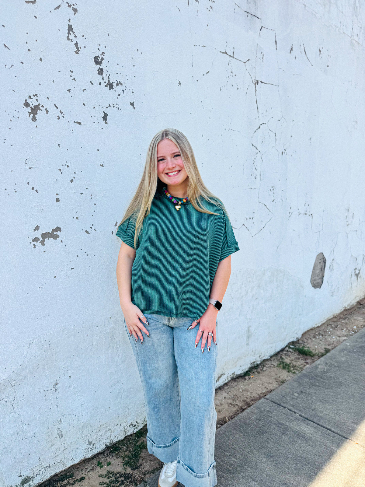 Light Washed Cuff Jeans