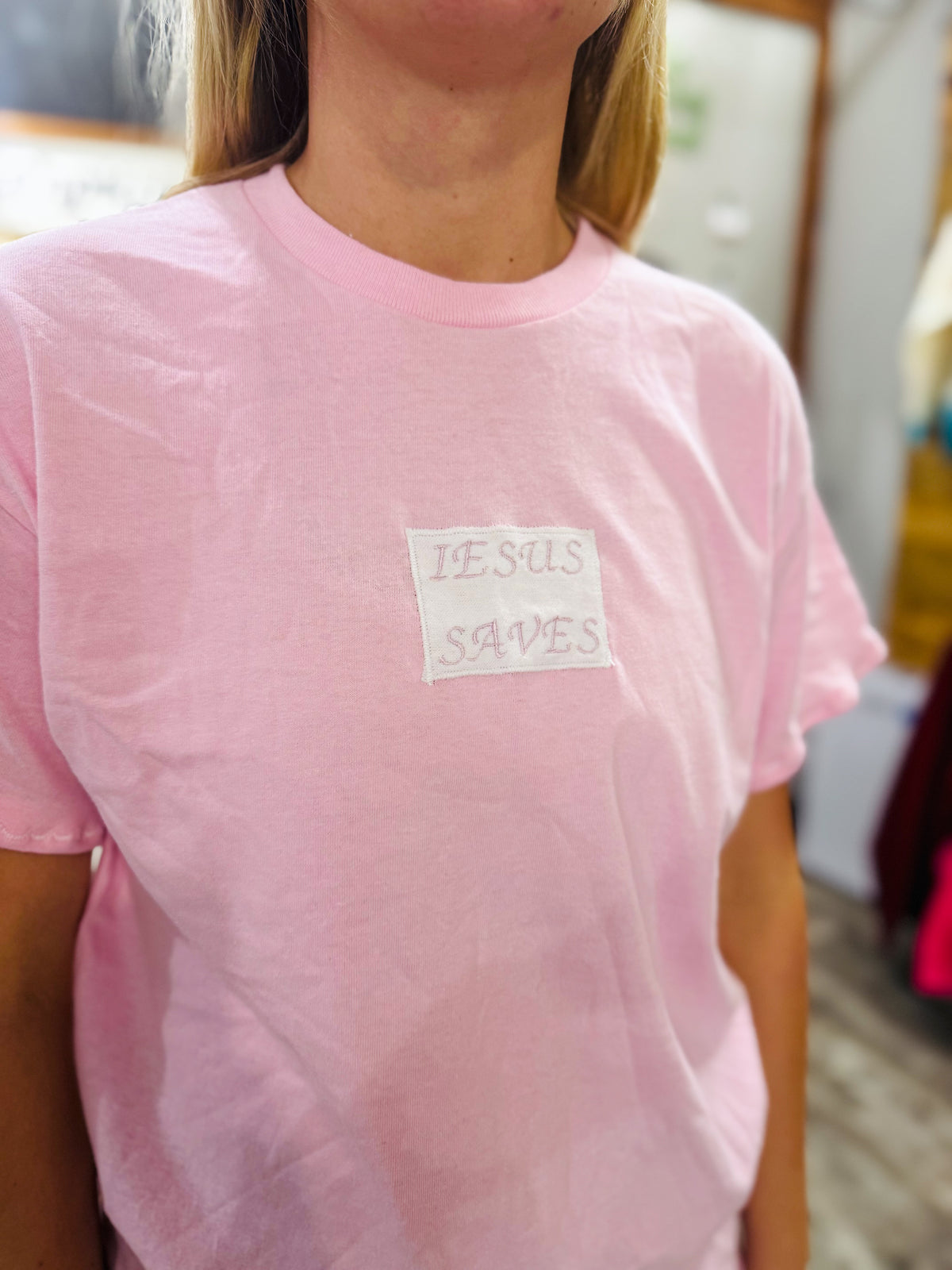 Pink Jesus Saves Tee