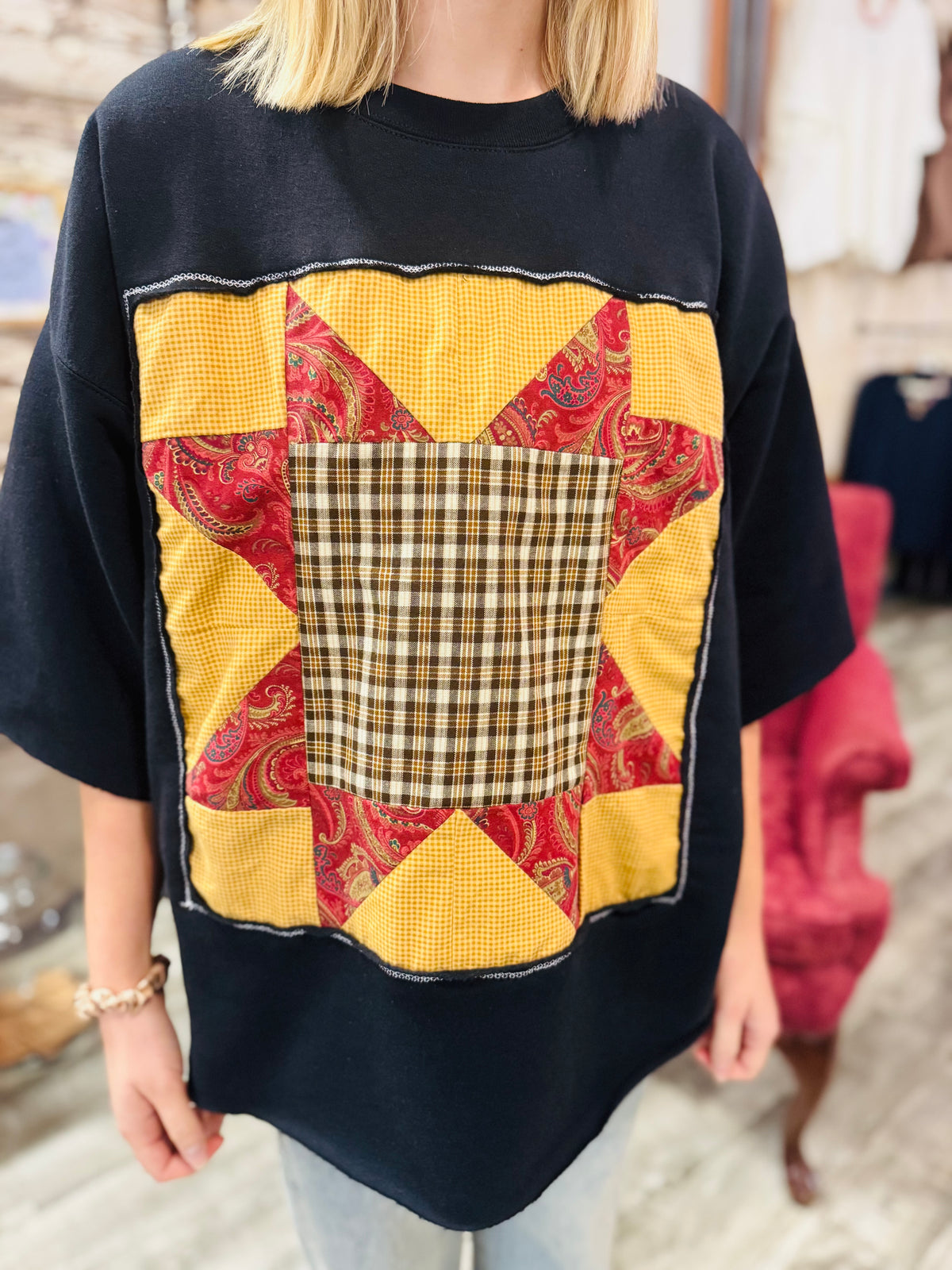 Quilt Block Sweatshirt Tee
