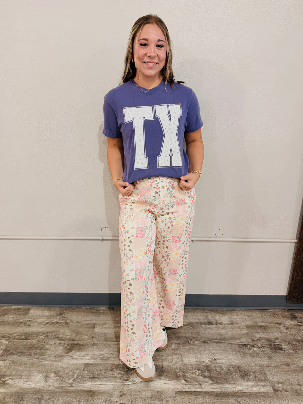 Purple TX floral tee