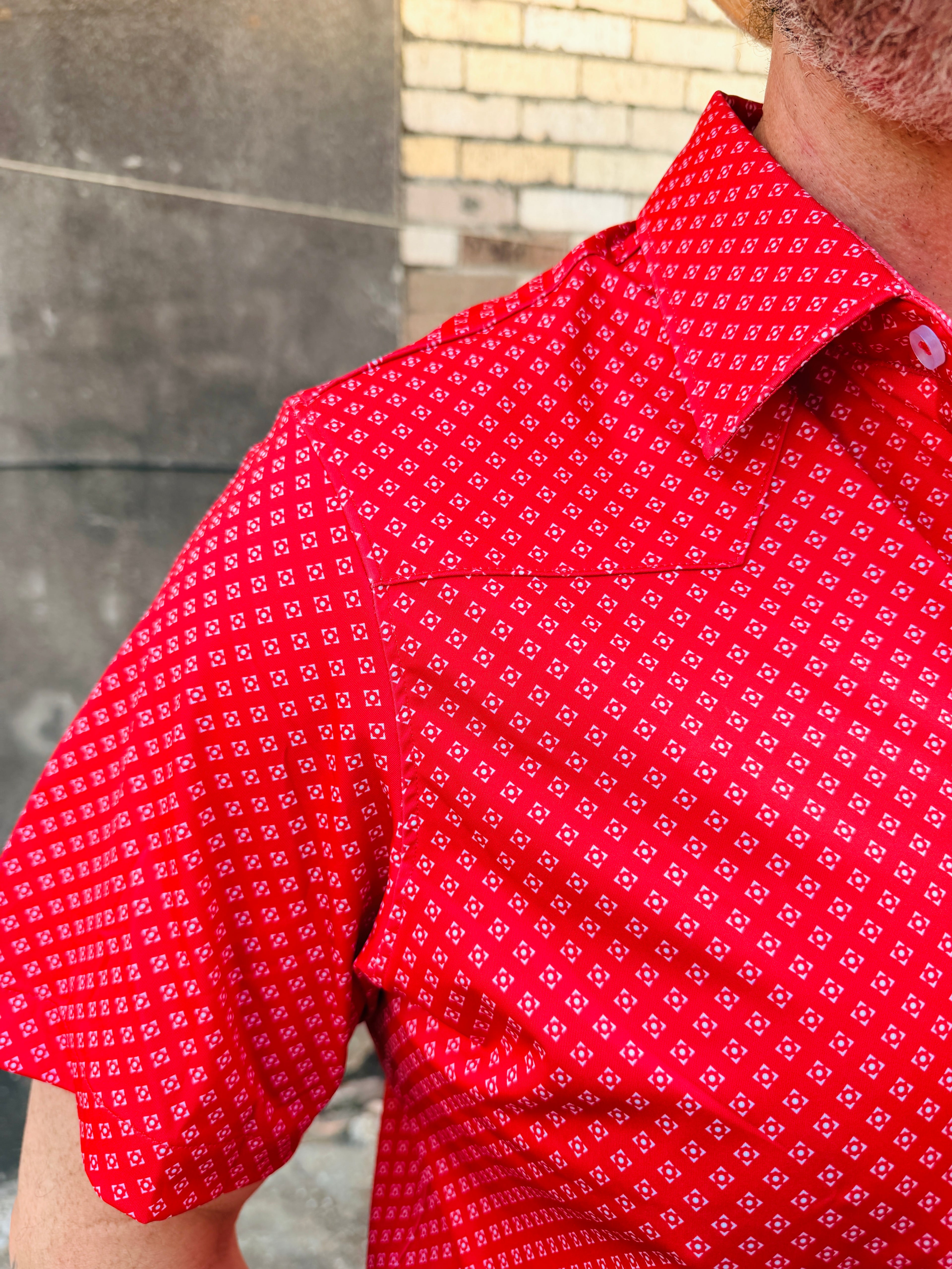 Red Button Down