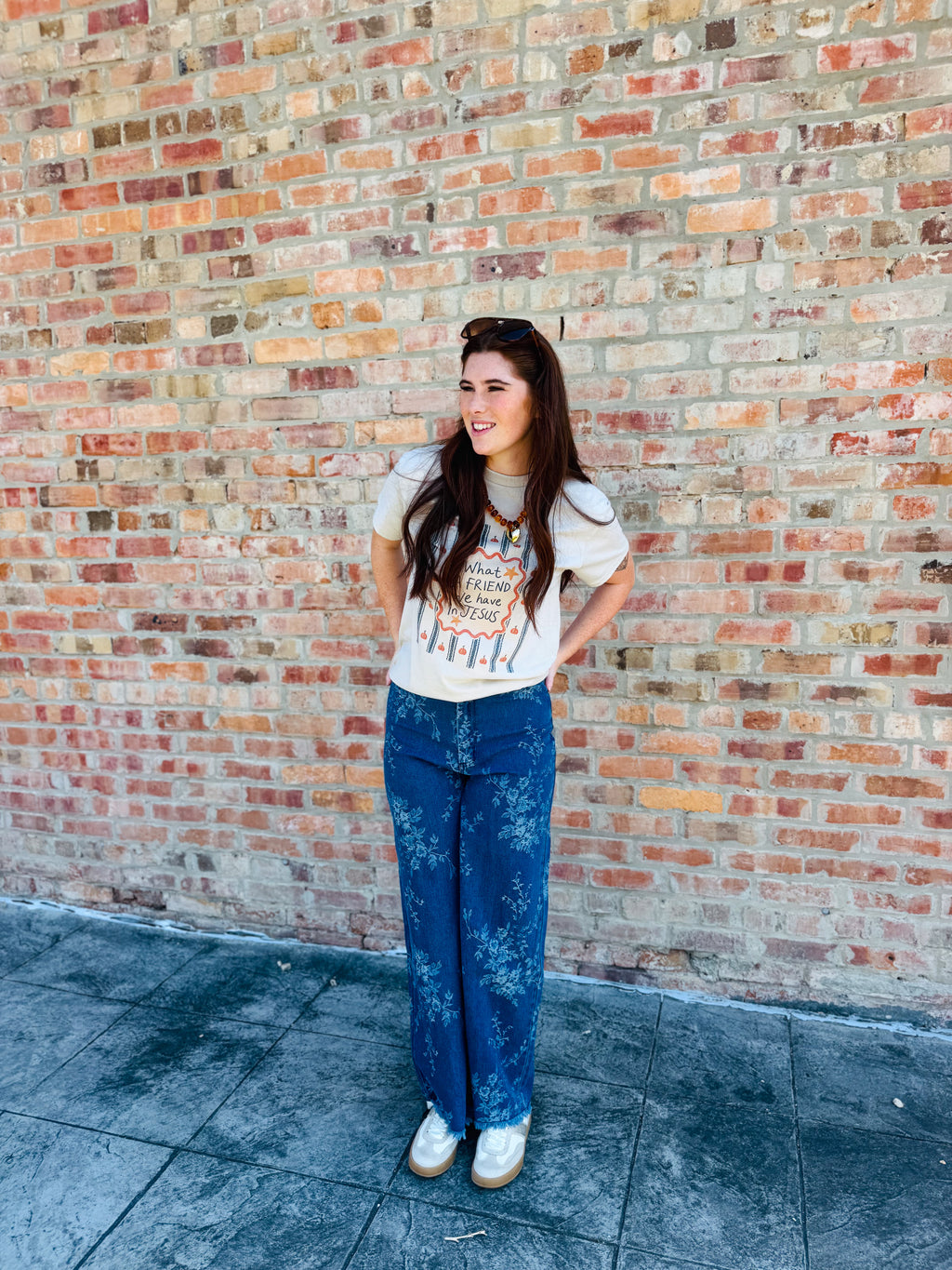 Vintage Floral Vine Wide Leg Jeans