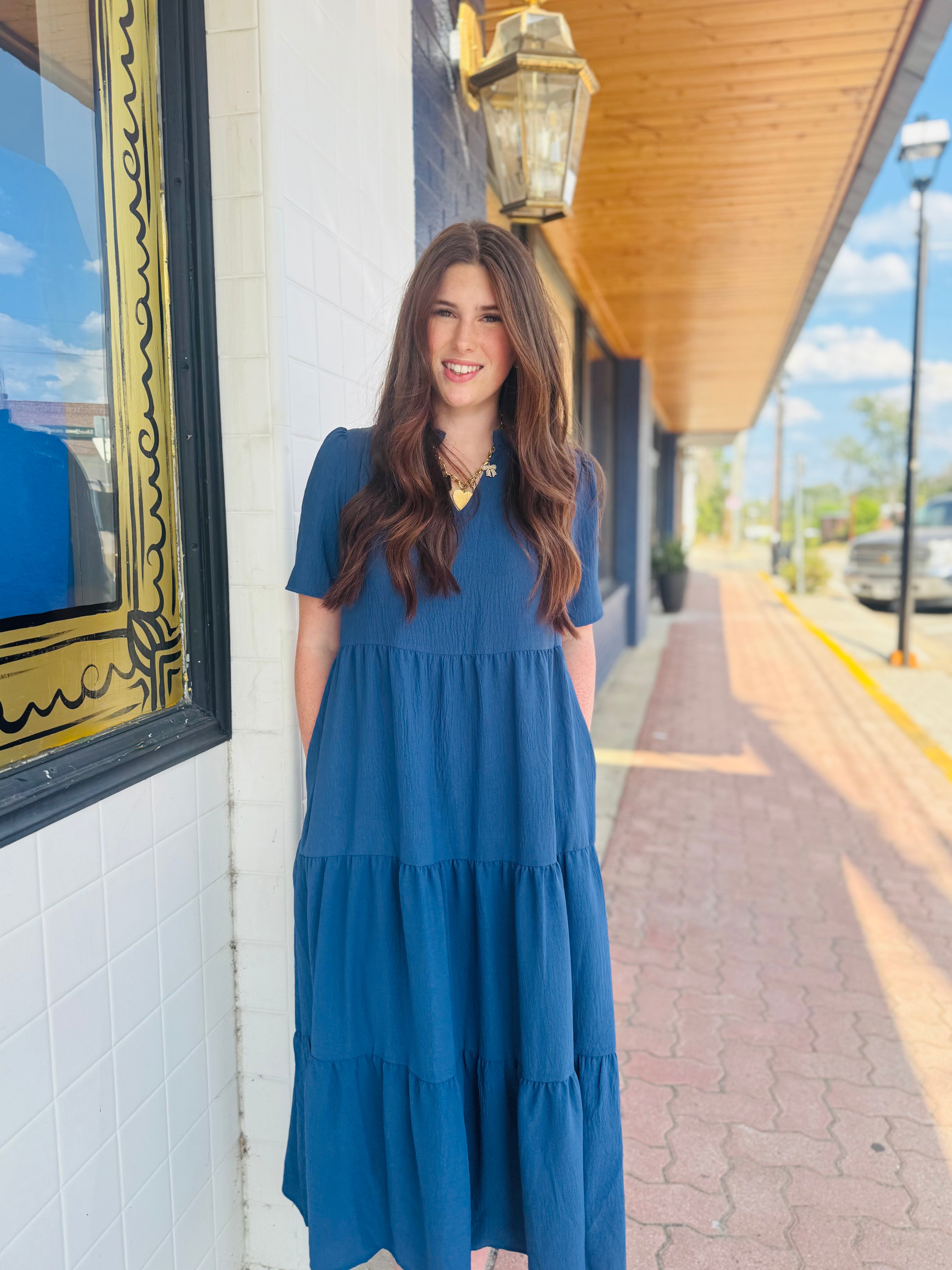 Navy maxi dress