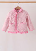 Pink Corduroy Bow Ruffle Jacket