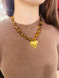 Leopard Gold Heart Necklace