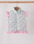 Pink Floral Ruffle Vest