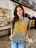 Jesus Loves You Camo & Orange Tee