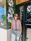 Burgundy Stripe Sweater Vest