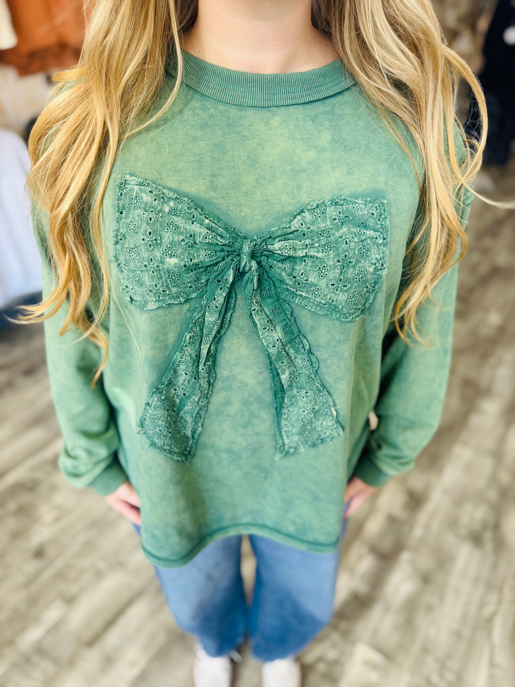 Green Bow Sweatshirt