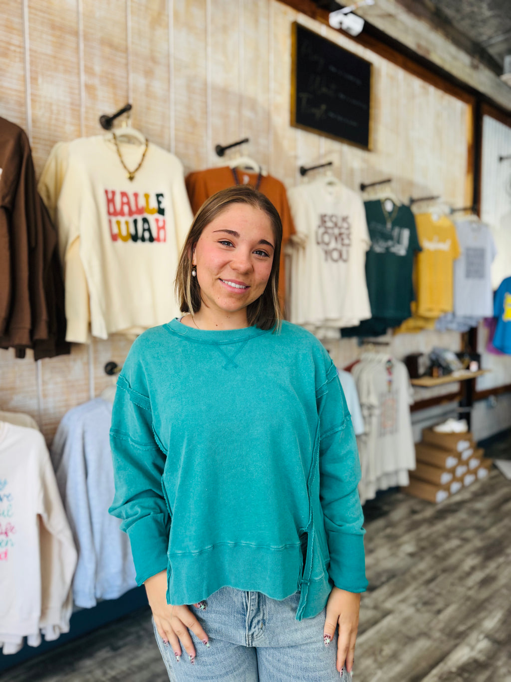 Green Washed Sweatshirt