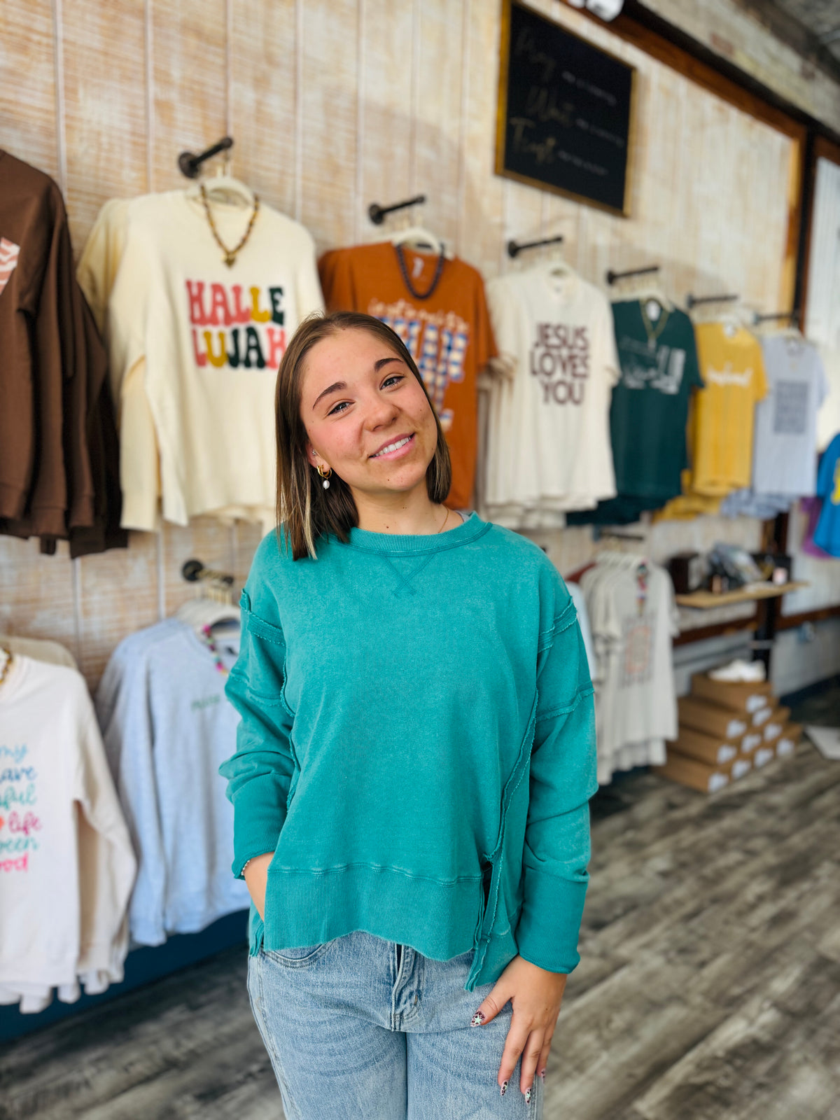 Green Washed Sweatshirt